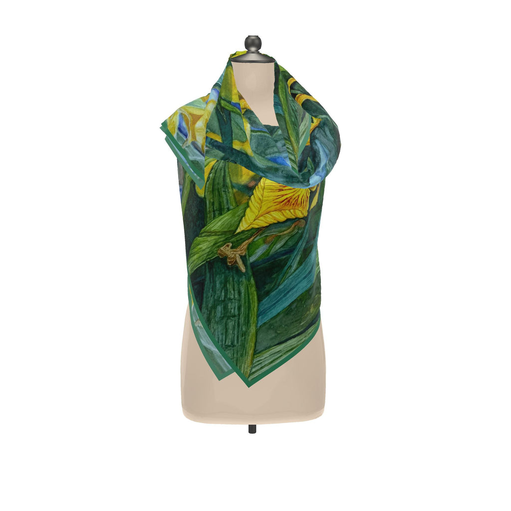 Scarf " Yellow Irises"