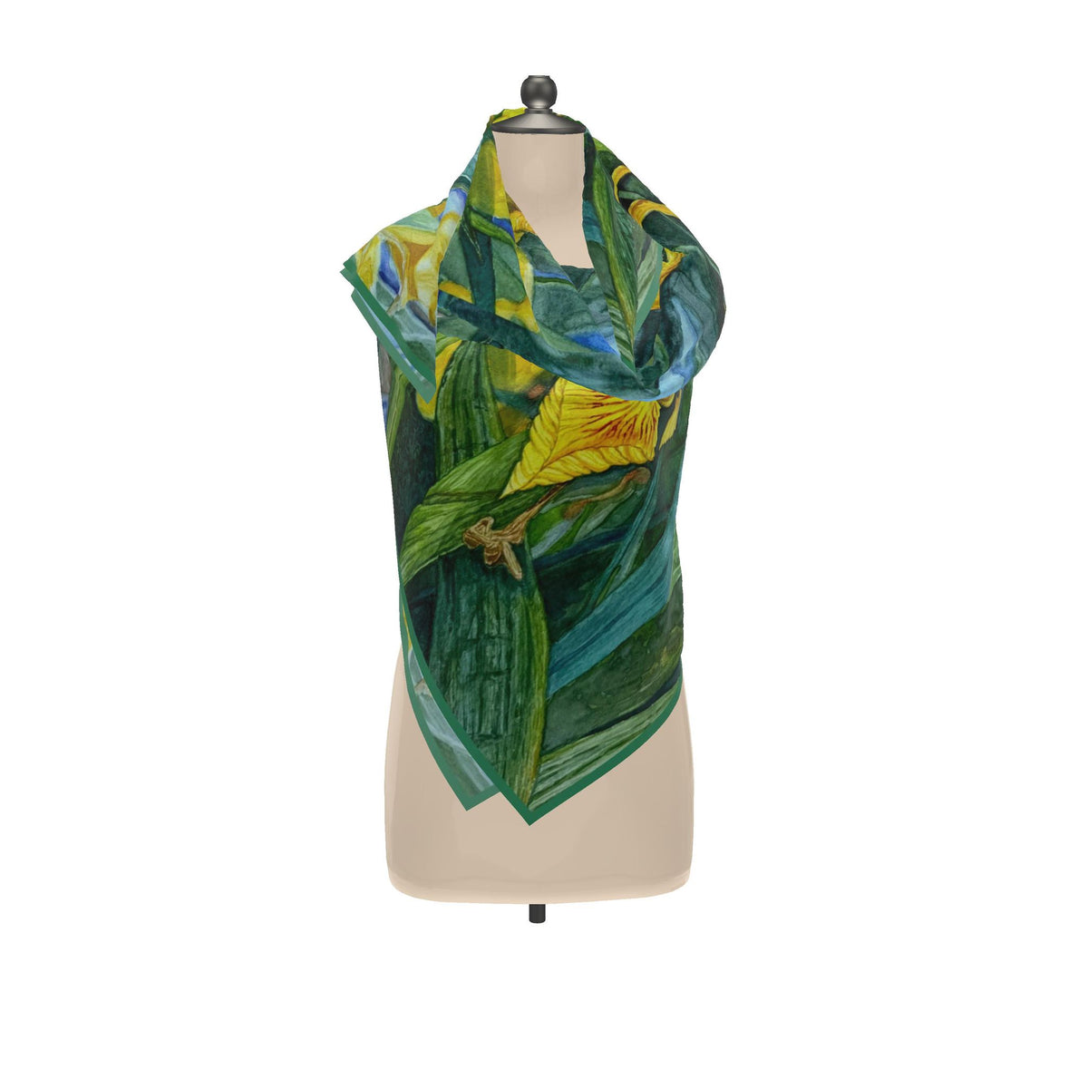 Scarf " Yellow Irises"