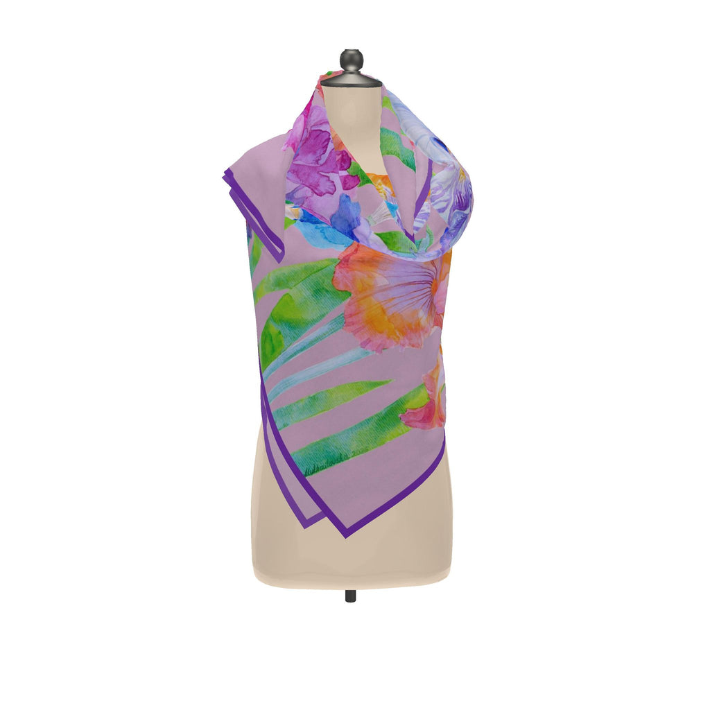 Scarf "Irises" pink