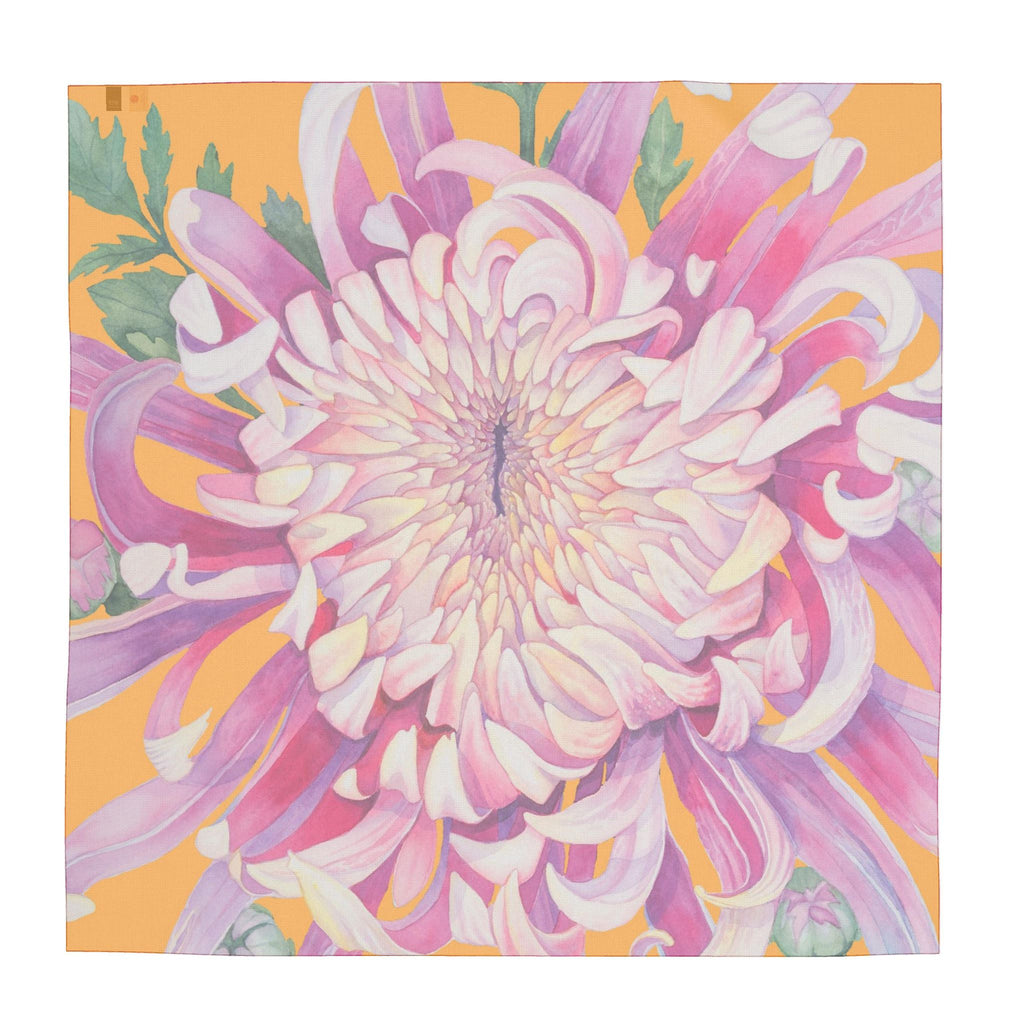 Scarf with Watercolour Print Dahlia | Mango