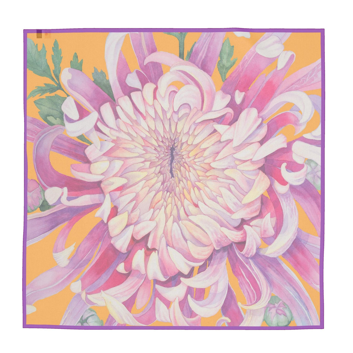 Flower Silk Scarf Dahlia