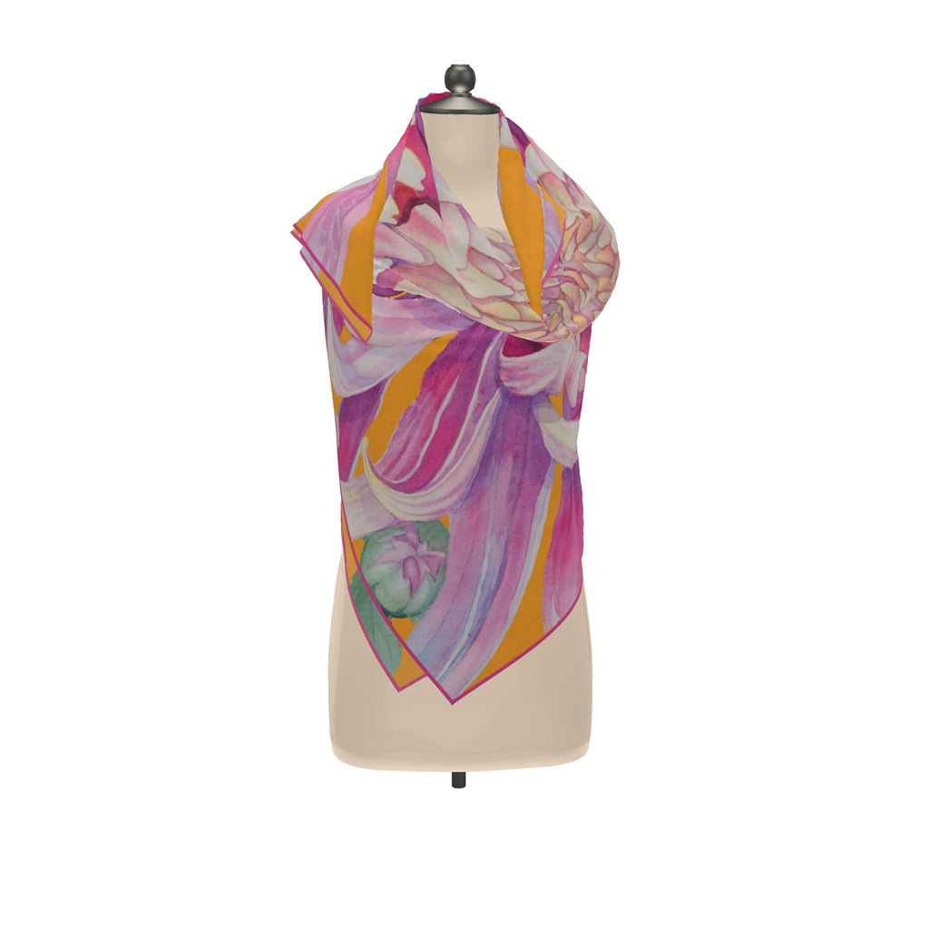 Scarf with Watercolour Print Dahlia | Mango