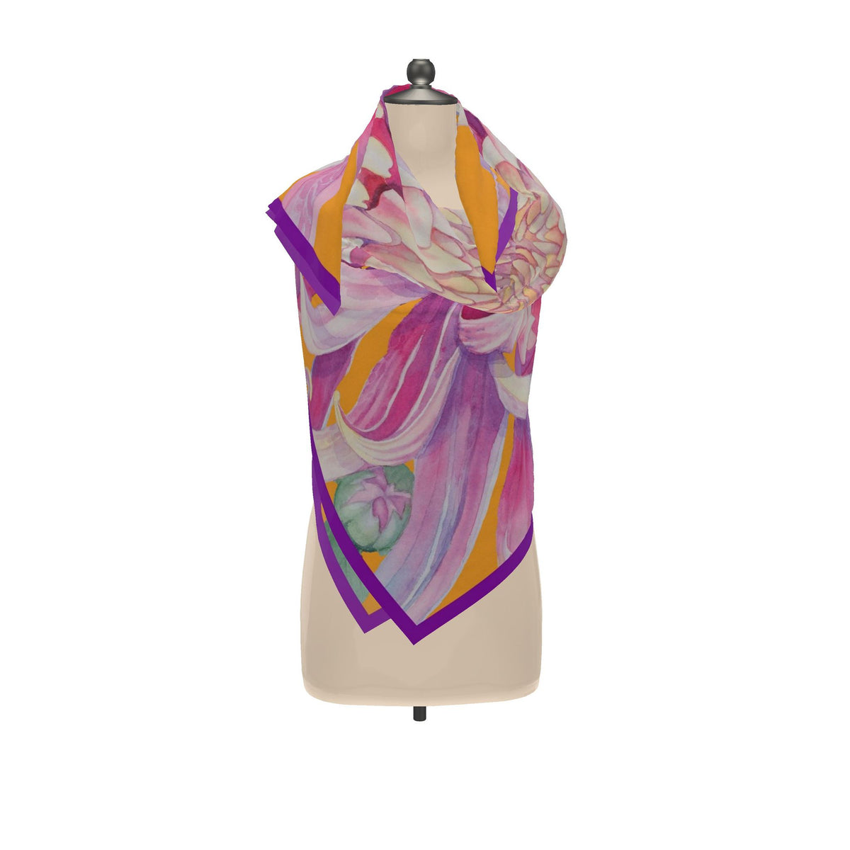 Flower Silk Scarf Dahlia