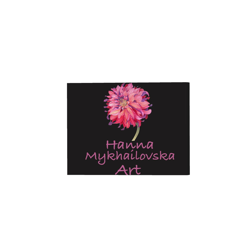 Flower Silk Scarf Dahlia | Black Color