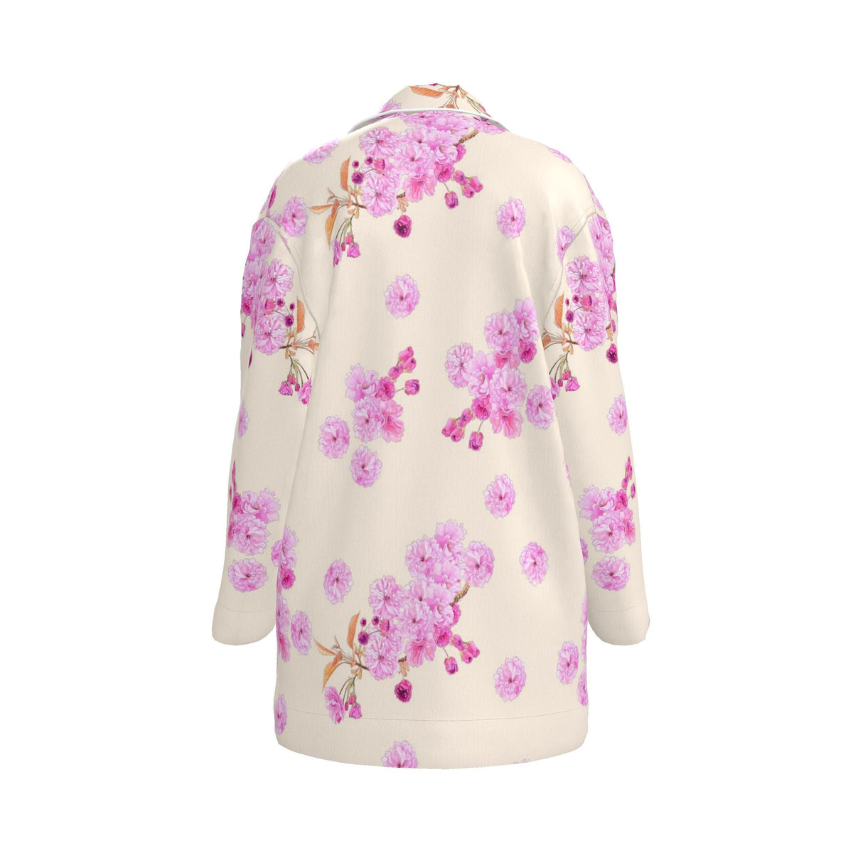 Silk Pajama Shirt Sakura | Beige and Pink Color