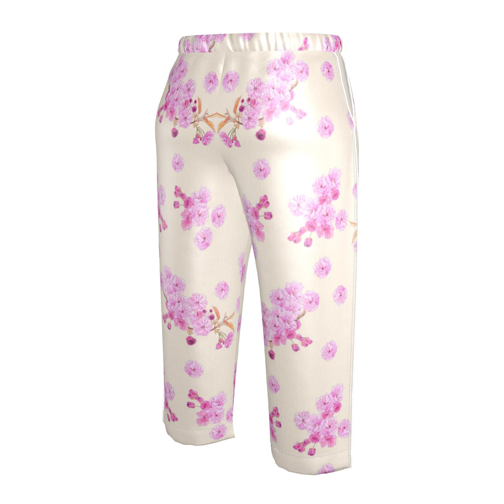 Silk Pajama Trousers Sakura | Beige and Pink Color