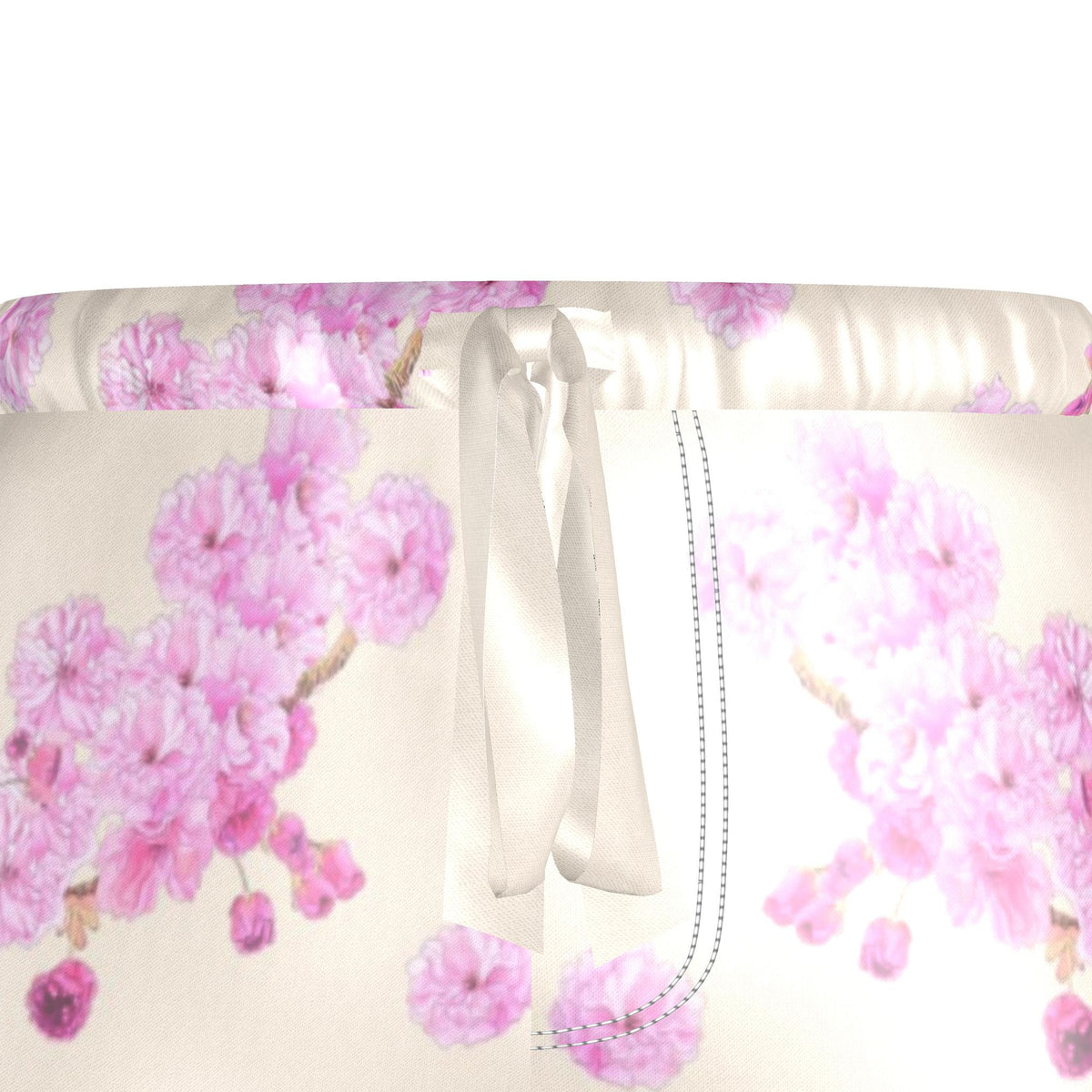 Silk Pajama Trousers Sakura | Beige and Pink Color