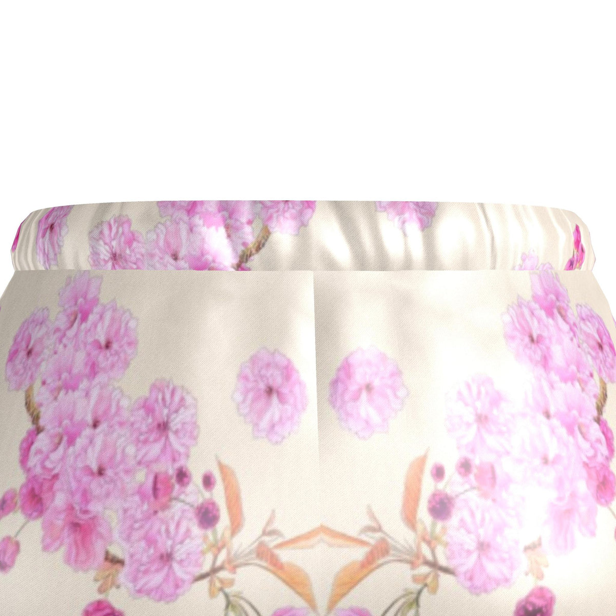 Silk Pajama Trousers Sakura | Beige and Pink Color