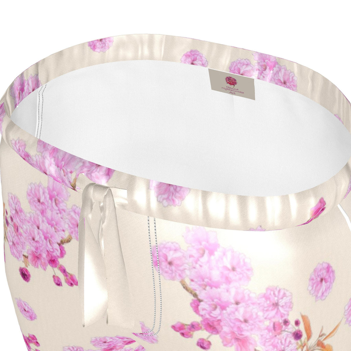 Silk Pajama Trousers Sakura | Beige and Pink Color