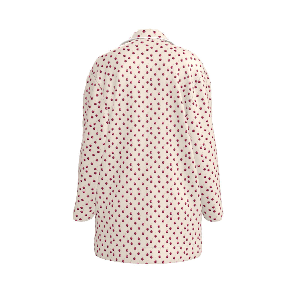 Silk Pajama Shirt Cherry | Beige and Red Color