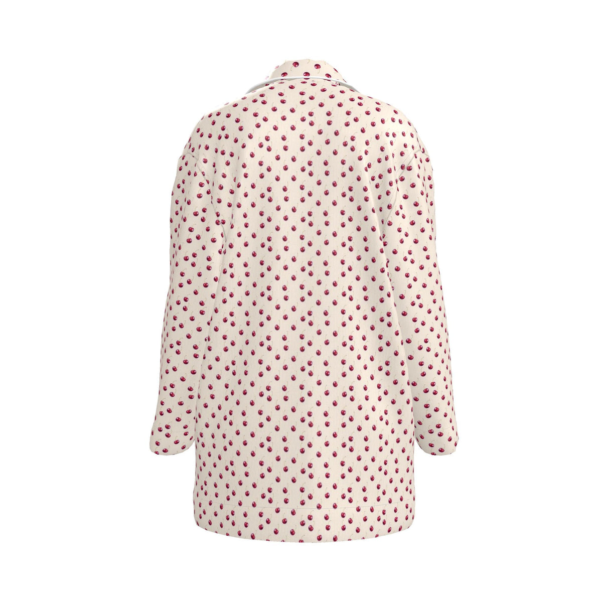 Silk Pajama Shirt Cherry | Beige and Red Color