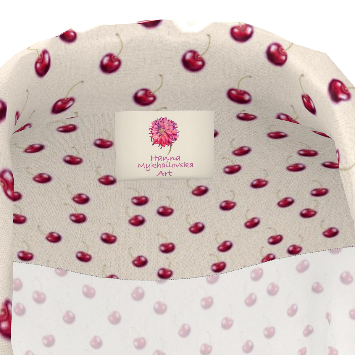 Silk Pajama Shirt Cherry | Beige and Red Color