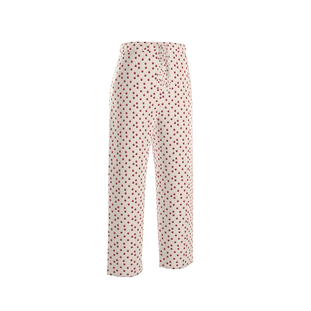 Silk Pajama Trousers Cherry | Beige Color