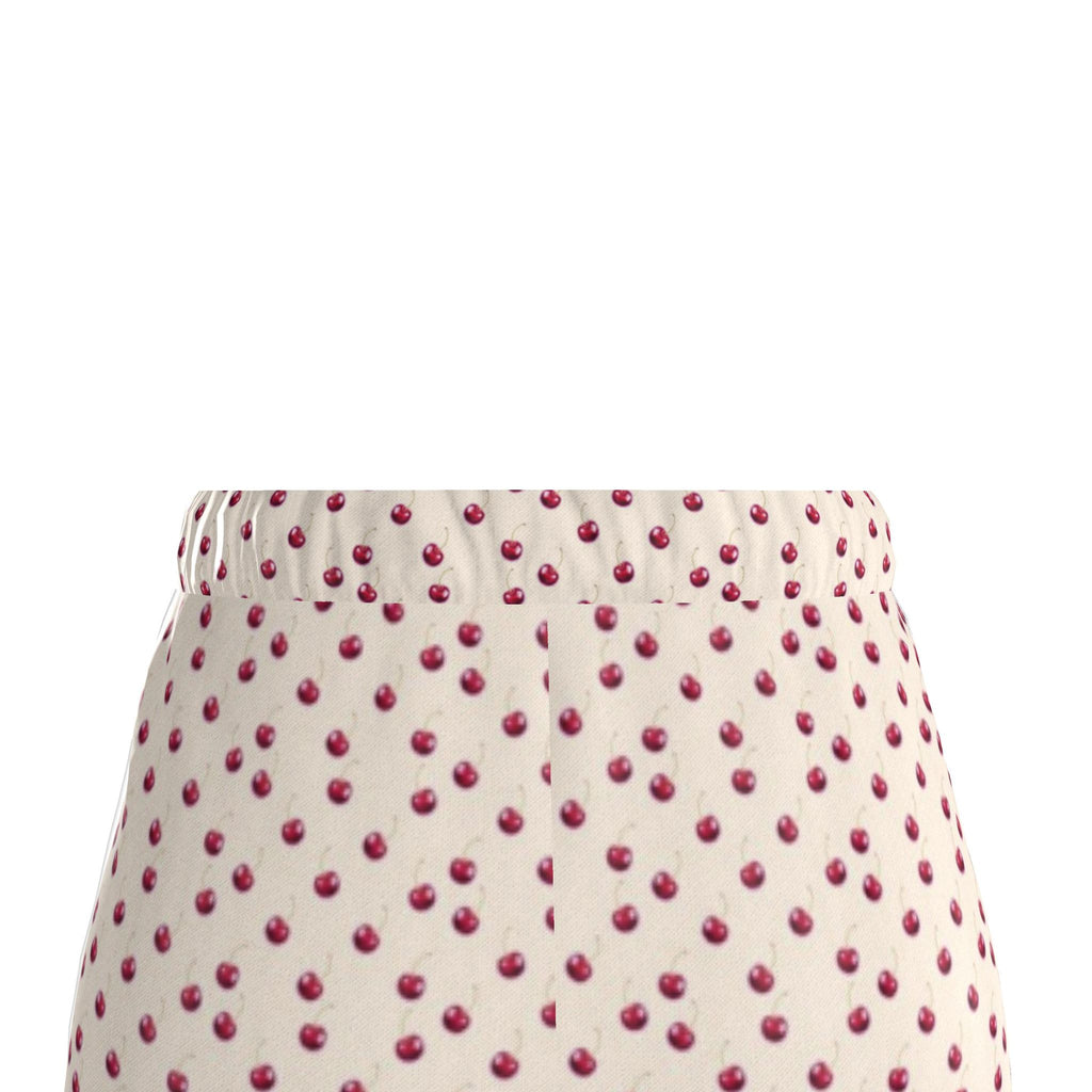 Silk Pajama Trousers Cherry | Beige Color