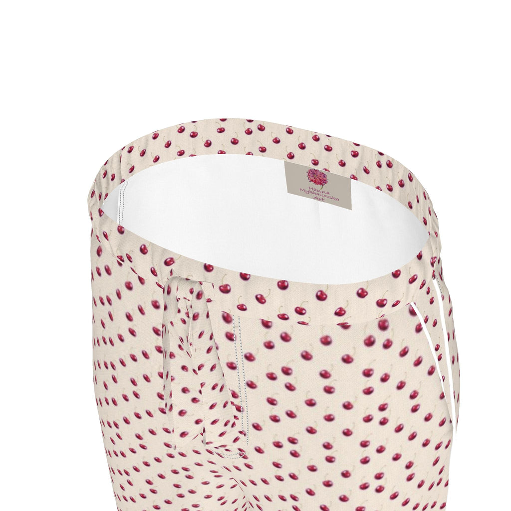 Silk Pajama Trousers Cherry | Beige Color