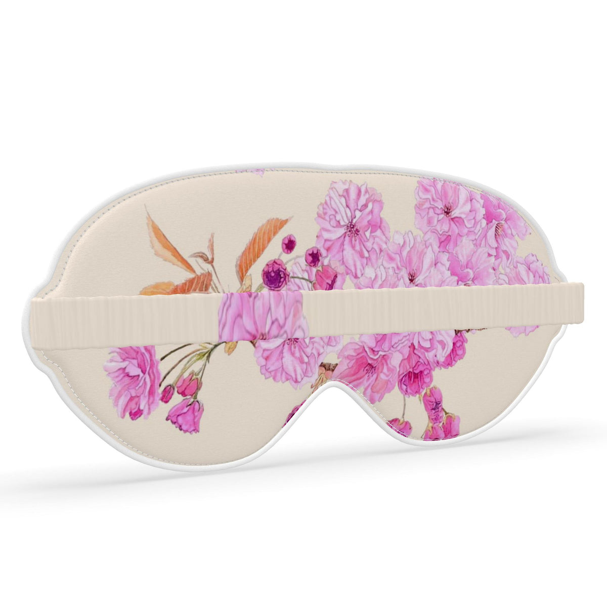 Silk Sleeping Mask Sakura | Beige and Pink Color