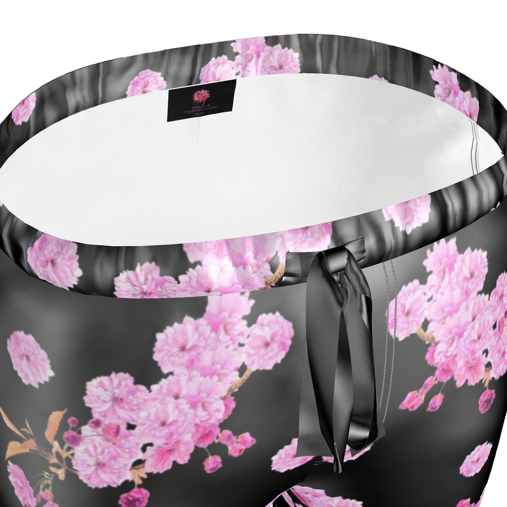 Silk Pajama Trousers Sakura | Black and Pink