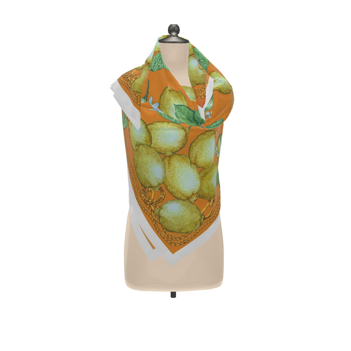 Silk Scarf Lemons | Orange and Yellow Color