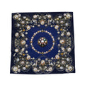 Silk Neck Scarf-Bandana Pearls | Deep Blue Color