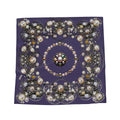 Silk Neck Scarf-Bandana Pearls | Deep Violet Color