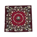 Silk Neck Scarf-Bandana Pearls | Deep Red Color