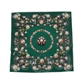 Silk Neck Scarf-Bandana Pearls | Deep Green Color