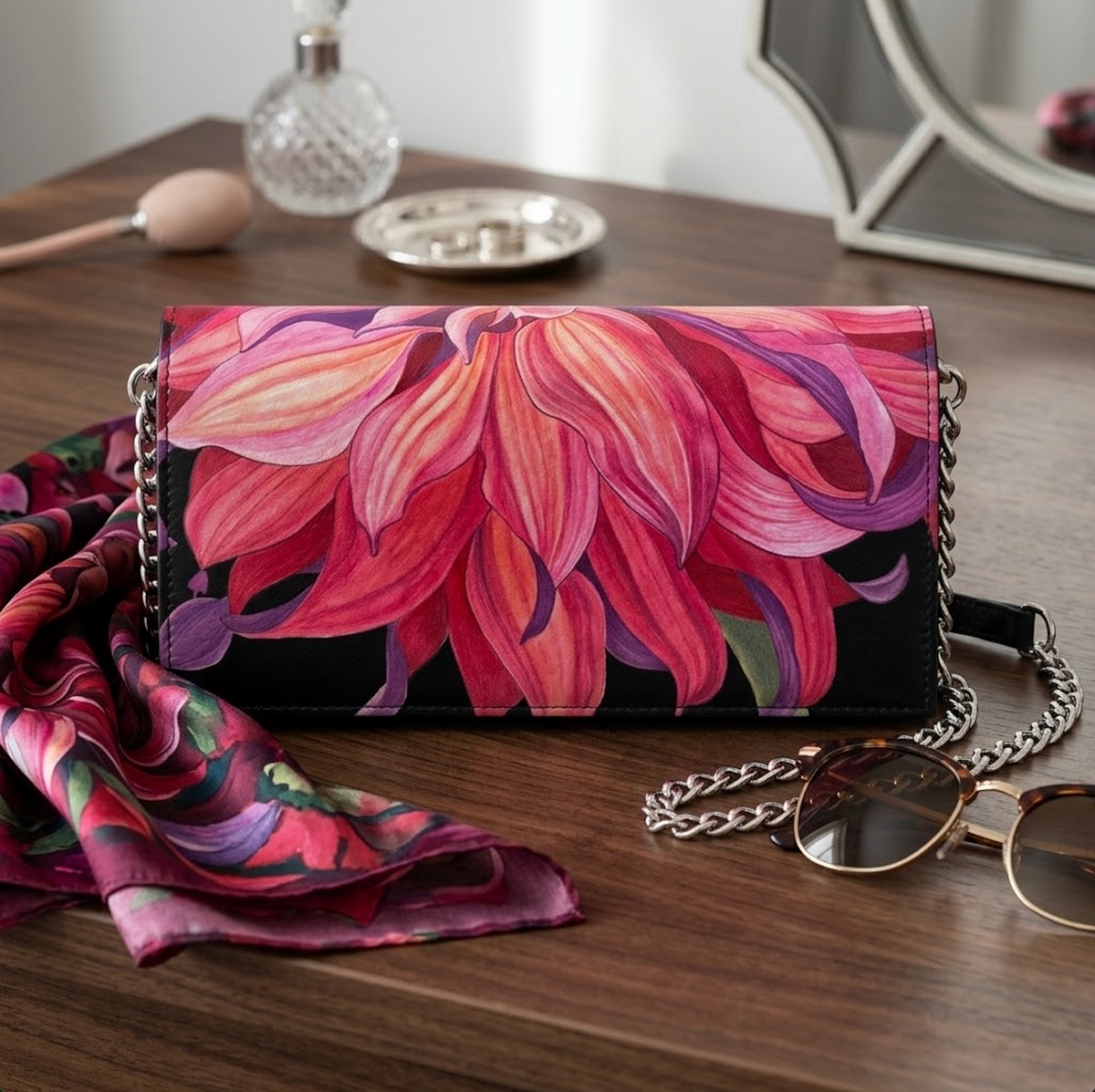 Black Purse Chrysanthemum | Black color with Pink and Red Flower Petals