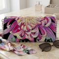 Black Shoulder Bag Dahlia | Black Color with Pink and Purple Flower
