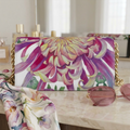 White Shoulder Bag "Dahlia" | White Color with Pink and Purple Flower