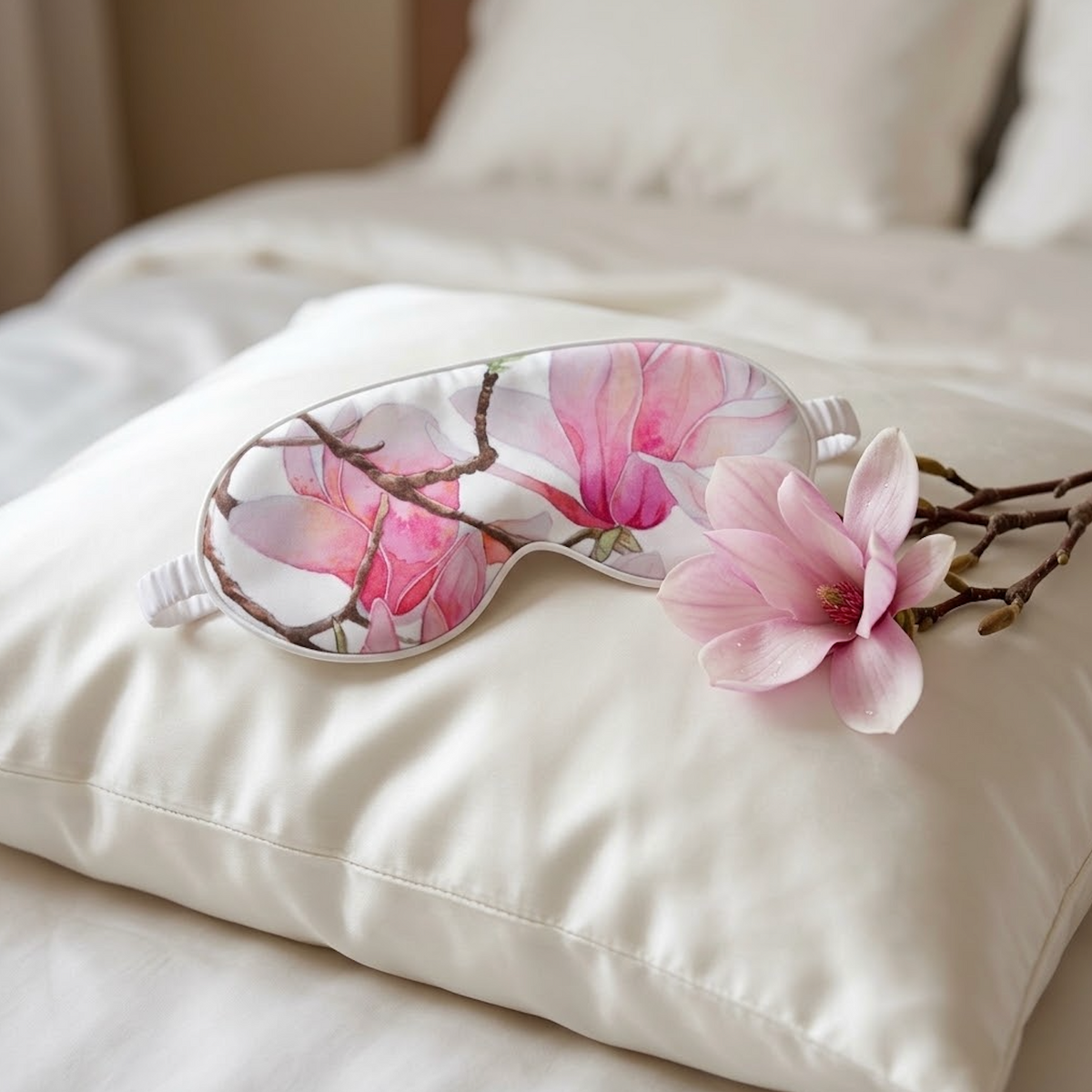 Luxury Silk Sleeping Mask "Magnolia"