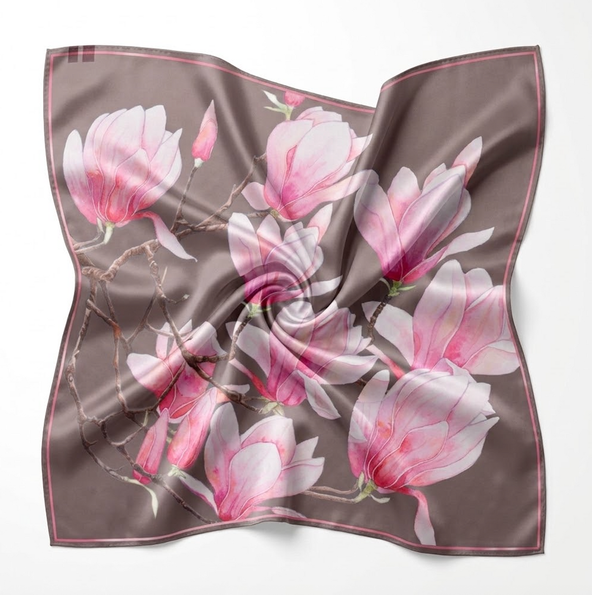 Floral Silk Scarf Magnolia