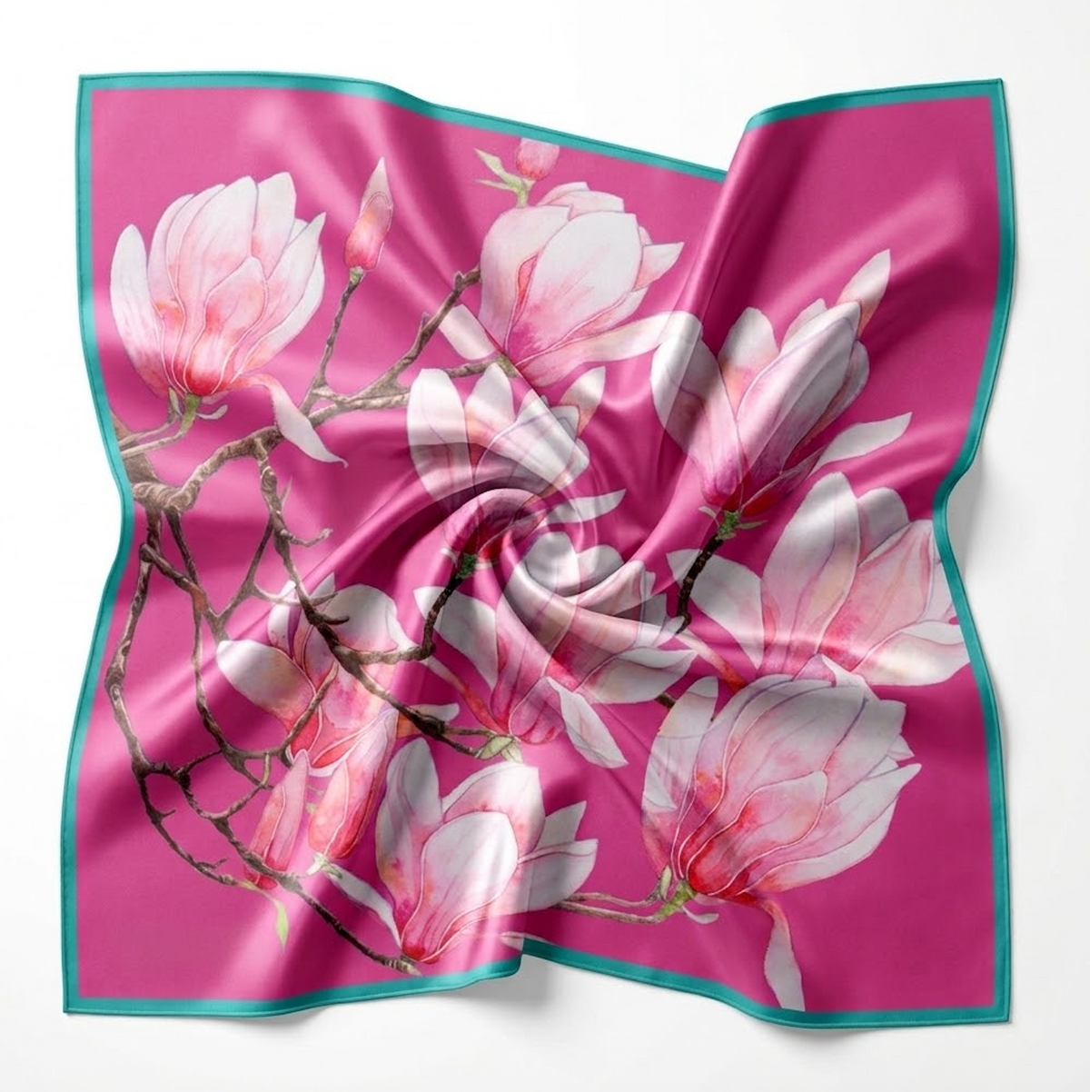 Floral Silk Scarf Magnolia