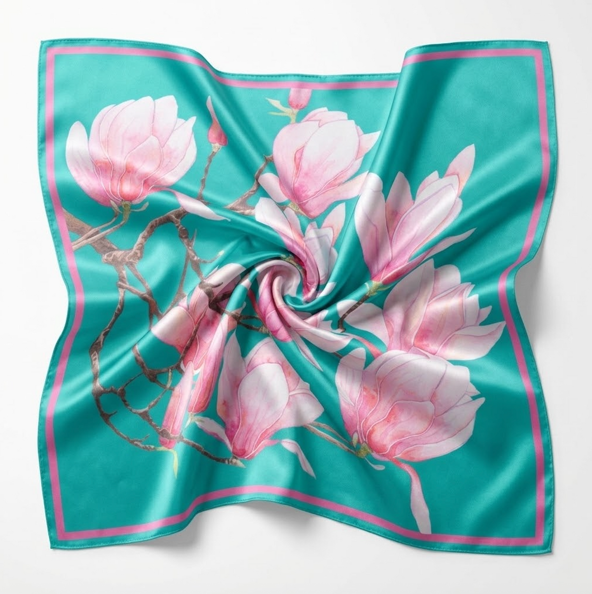 Floral Silk Scarf Magnolia