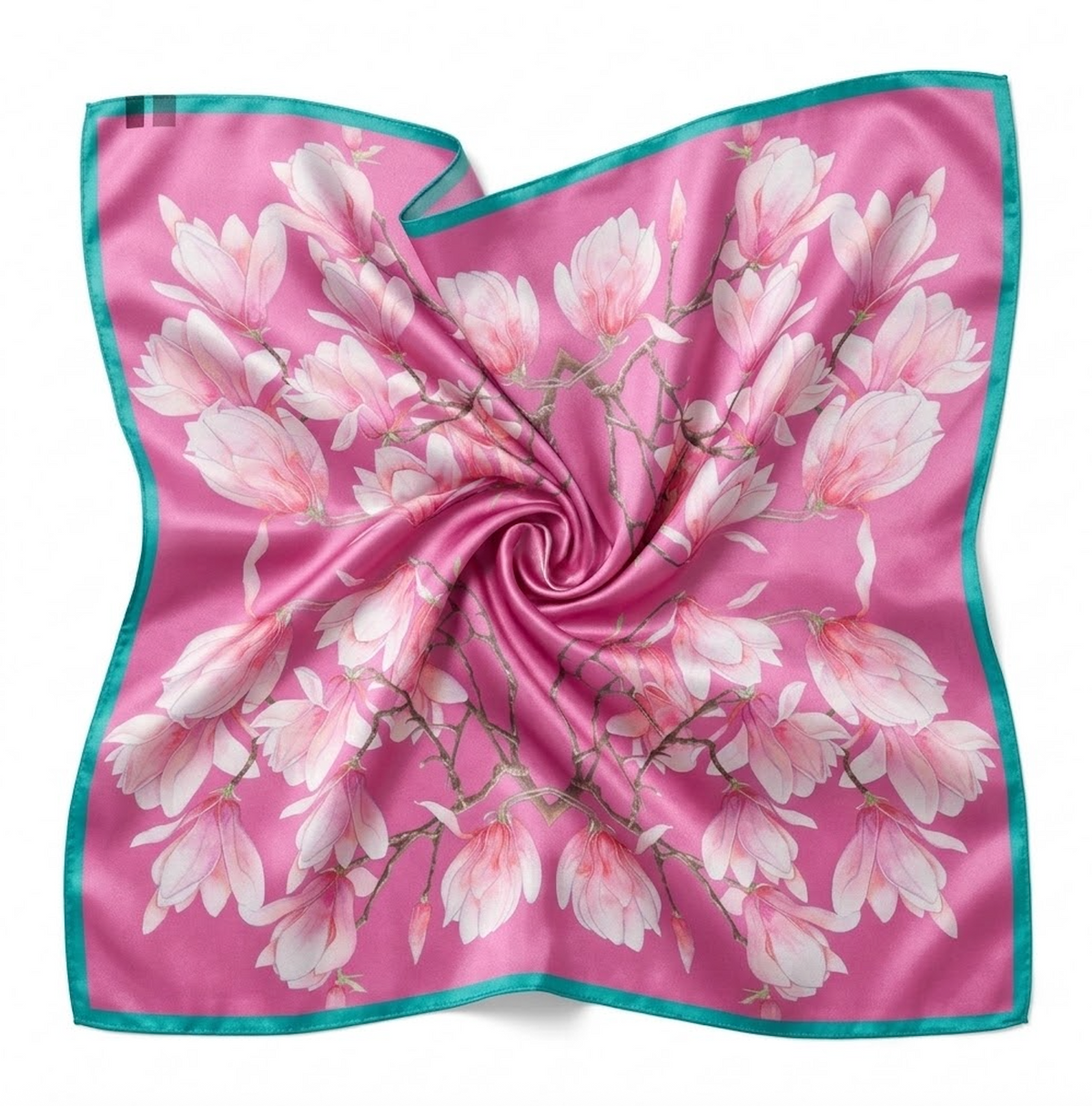 Patterned Silk Scarf Magnolia