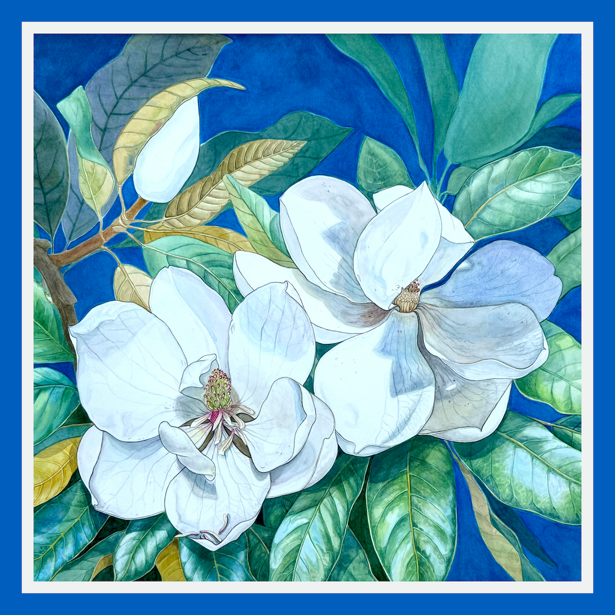 Flower Silk Scarf Magnolia