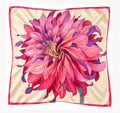 Flower Silk Scarf Chrysanthemum | Red and BBeige Color