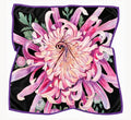 Flower Silk Scarf Dahlia | Black Color