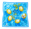 Silk Scarf Lemons in the Sea | Blue and Yellow Color