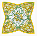 Silk Scarf Lemons | White Yellow Green Color