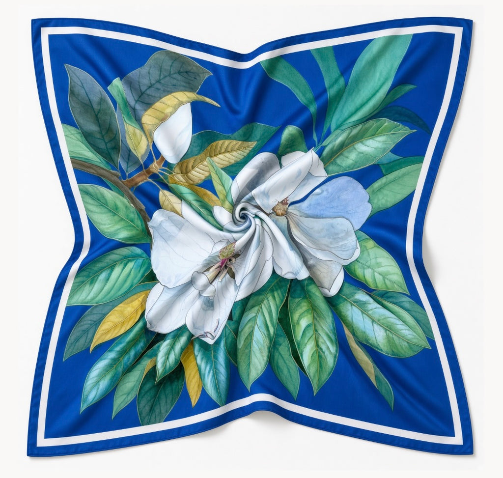 Flower Silk Scarf Magnolia