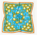 Silk Scarf Lemons | Blue and Yellow Color