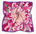 Flower Silk Scarf Dahlia | Pink Red Color