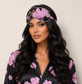 Silk Sleeping Mask Sakura | Black and Pink Color
